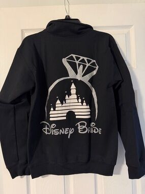 Disney Bride Black Quarter Zip Sweatshirt